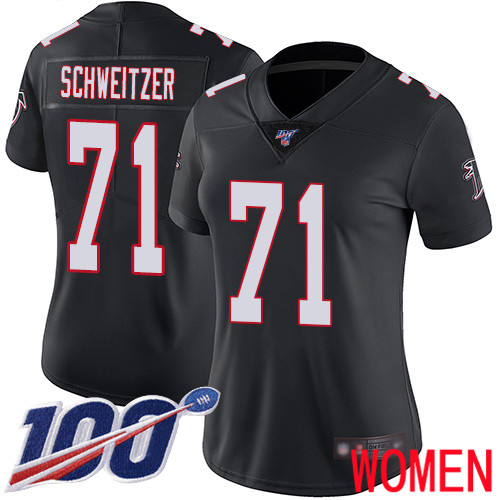 Atlanta Falcons Limited Black Women Wes Schweitzer Alternate Jersey NFL Football #71 100th Season Vapor Untouchable
